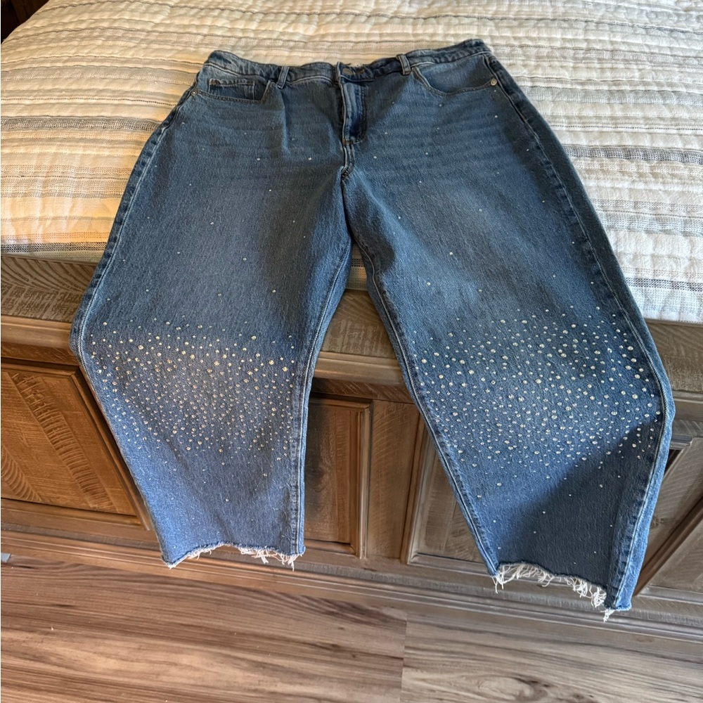 LOFT Denim Jeans with Crystals